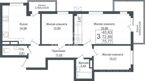 Купить 3-комнатную квартиру